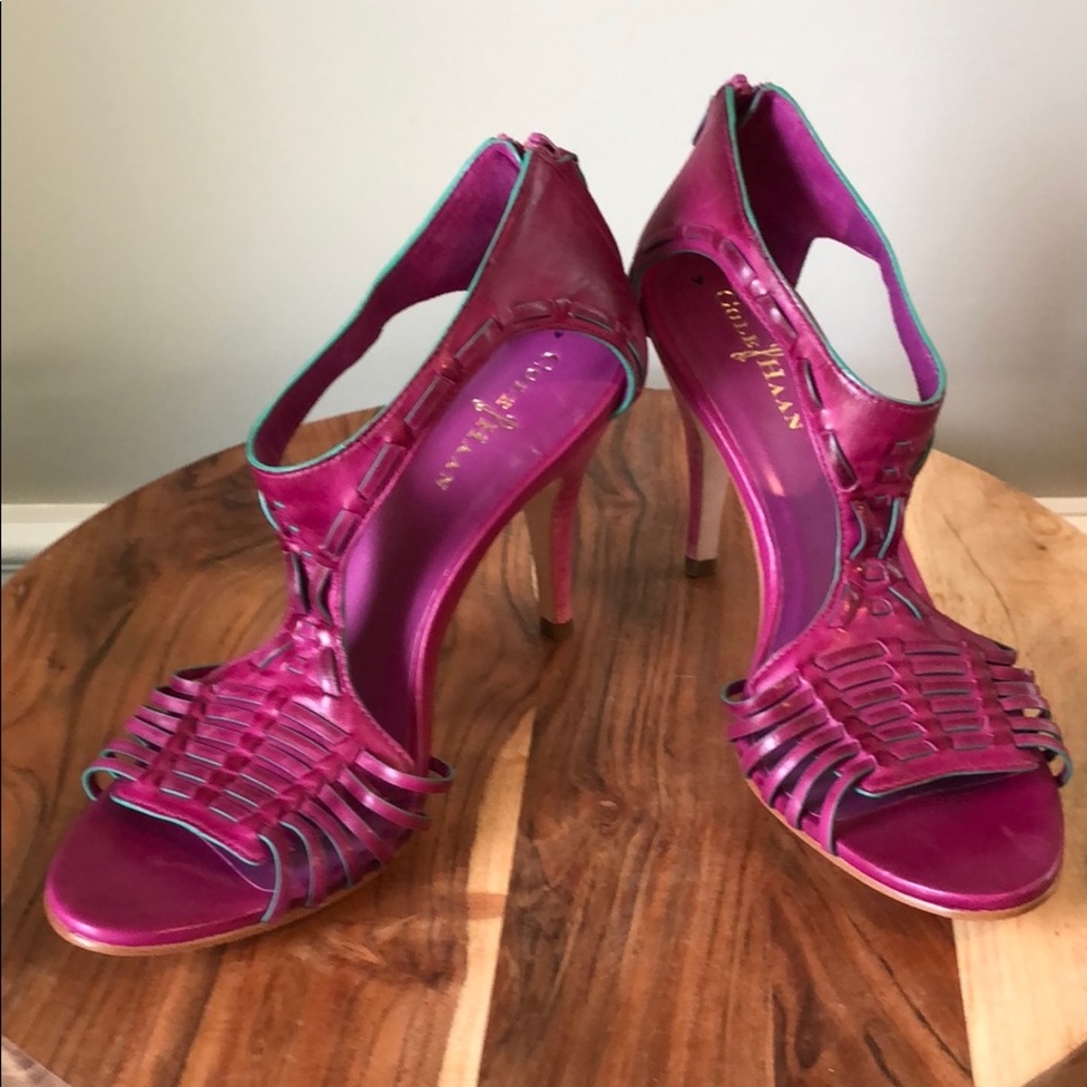 NEW Gorgeous leather pink &teal Cole Haan NikeAir